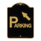 Signmission Parking W/ Arrow Pointing to Top Left, Black & Gold Aluminum Sign, 18" x 24", BG-1824-24517 A-DES-BG-1824-24517 - alternate 1